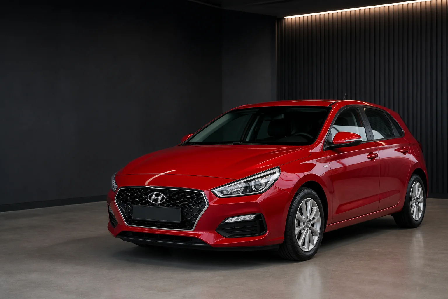 Clean glossy red Hyundai i30 everyday hatchback